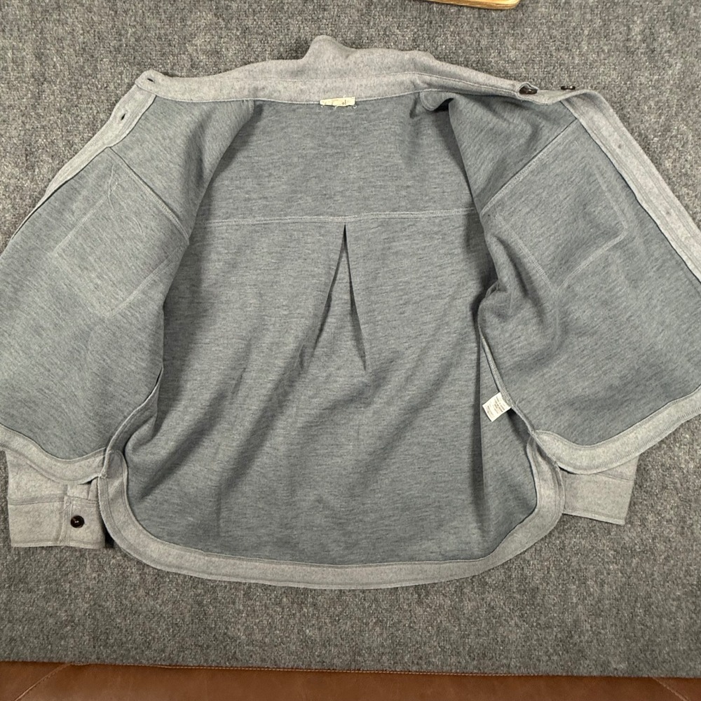 La Miel Shacket Jacket Over Shirt Outerwear Button Front Pockets Blue/Gray Large - Picture 4 of 9